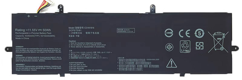 Datorbatteri Ersättning för  ASUS ZenBook-Flip-13-UX362FA