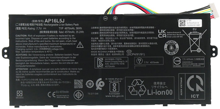 Datorbatteri Ersättning för ACER AP16L5J Datorbatteri Ersättning för ACER AP16L5J