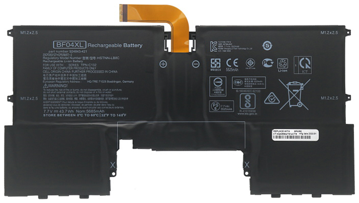 Datorbatteri Ersättning för  HP  BF04XL