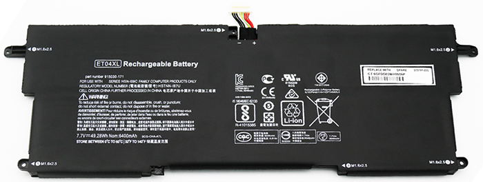 Datorbatteri Ersättning för  HP  915191-955