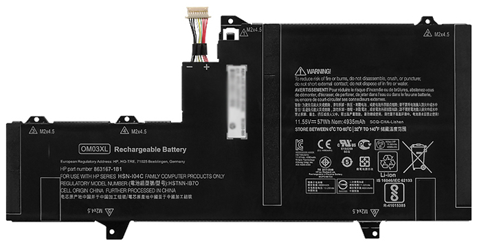 Datorbatteri Ersättning för  Hp OM03XL