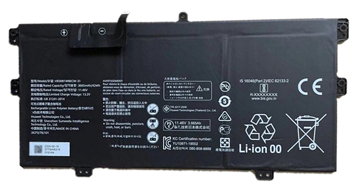 Datorbatteri Ersättning för HUAWEI MateBook-X-2020-EUL-W19P Datorbatteri Ersättning för HUAWEI MateBook-X-2020-EUL-W19P