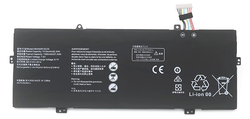 Datorbatteri Ersättning för  HUAWEI HB4593R1ECW-22A