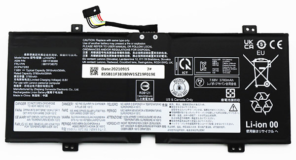 Datorbatteri Ersättning för  LENOVO L21D2PG1