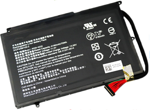 Datorbatteri Ersättning för  RAZER RZ09-02202E75