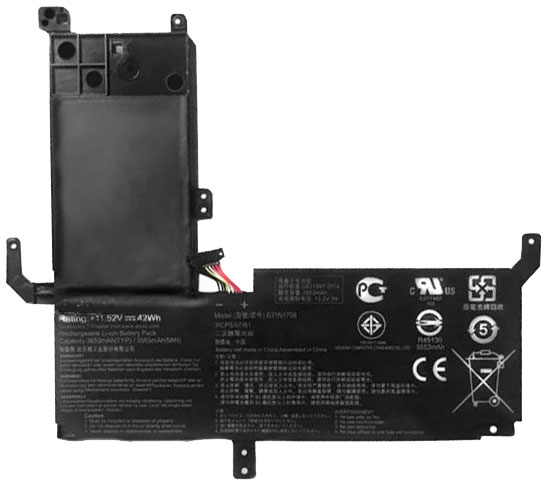 Datorbatteri Ersättning för  asus TP510UA-1A