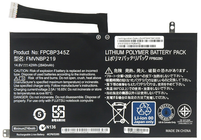 Datorbatteri Ersättning för fujitsu FPCBP345Z Datorbatteri Ersättning för fujitsu FPCBP345Z