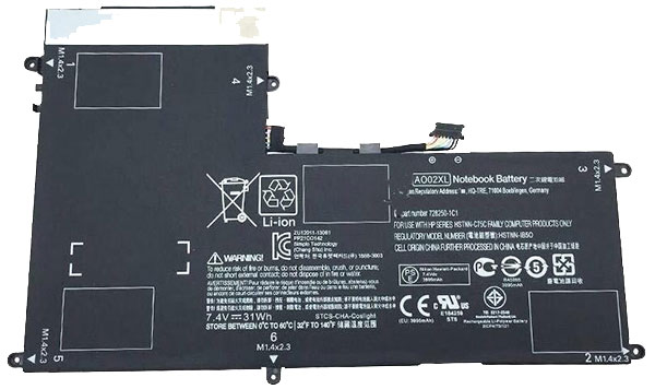 Datorbatteri Ersättning för  hp ElitePad-1000-G2-J4M71PA