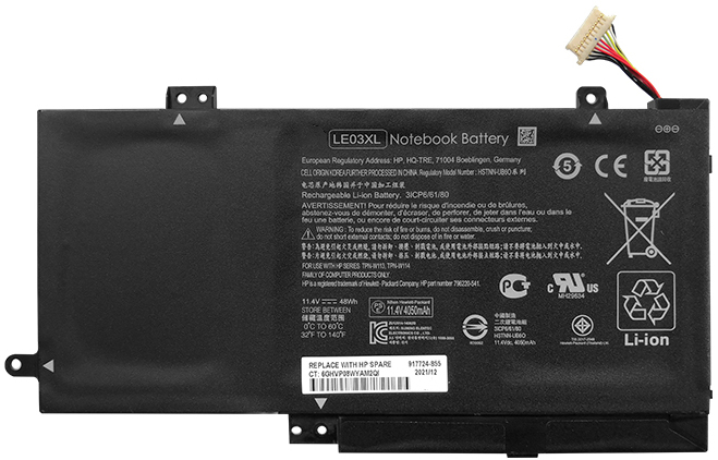 Datorbatteri Ersättning för  hp 796356-005