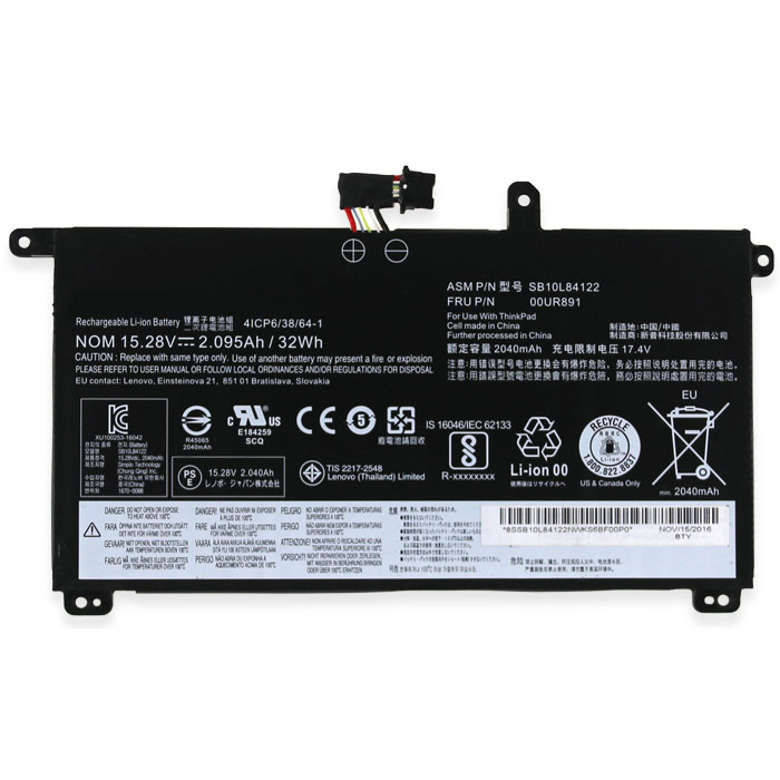 Datorbatteri Ersättning för LENOVO 00UR891 Datorbatteri Ersättning för LENOVO 00UR891